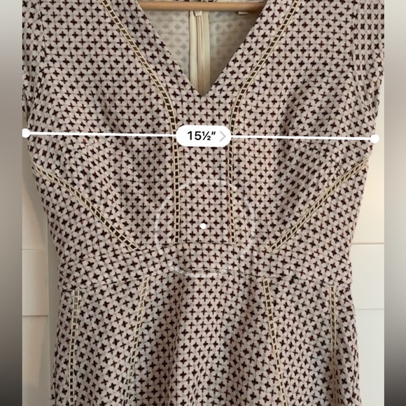 Anthropologie San & Soni Cross Stitch Wool Flounce Fit & Flare Dress Size XS - Picture 4 of 8